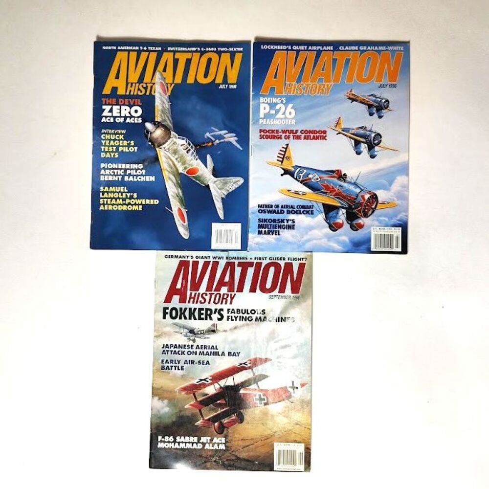 Aviation History Magazine Lot of 3 1996 & 1998 Peashooter Zero Ace Manila Bay